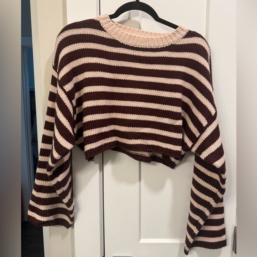 Beige by Tang Striped Knit Sweater
